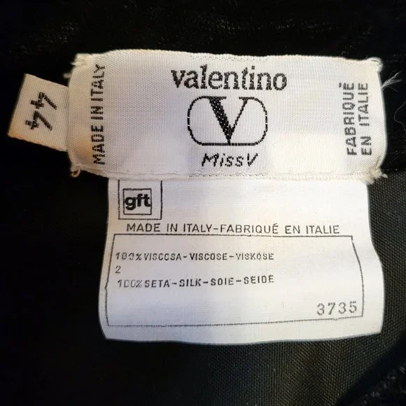 RARE Vintage Valentino Black Velvet Midi Dress, Italian size 44 - Picture 8 of 15